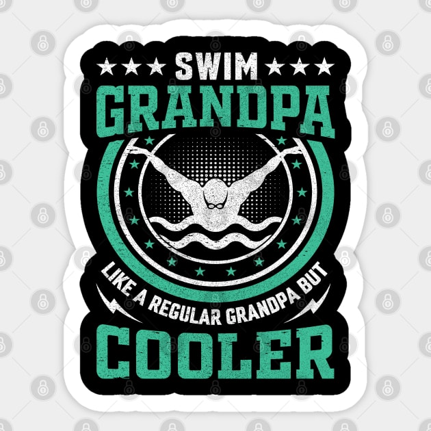Swim Grandpa - Vintage Circle Swimmer Design Sticker by Otaku Vibes